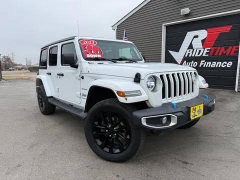 White 2023 JEEP WRANGLER SAHARA 4XE for sale in Crown Point, IN