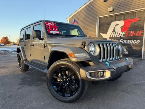 Gray 2022 JEEP WRANGLER UNLIMI SAHARA 4XE for sale in Crown Point, IN