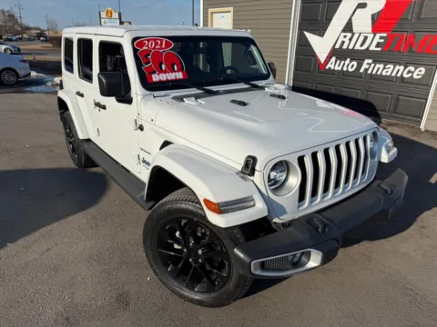 Photos of 2021 JEEP WRANGLER UNLIMI SAHARA 4XE for sale in Crown Point, IN at Ride Time Auto Finance Crown Point