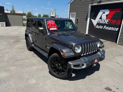 Photos of 2023 JEEP WRANGLER SAHARA 4XE for sale in Crown Point, IN at Ride Time Auto Finance Crown Point