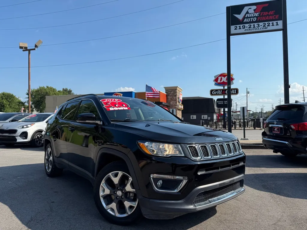 Black 2019 JEEP COMPASS LIMITED for sale in Crown Point, IN