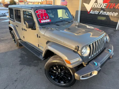 Photos of 2022 JEEP WRANGLER UNLIMI SAHARA 4XE for sale in Crown Point, IN at Ride Time Auto Finance Crown Point