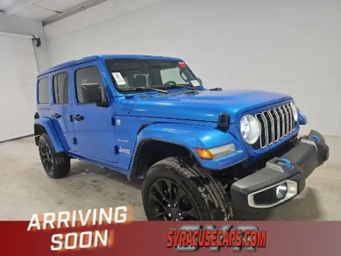 Blue 2024 Jeep Wrangler Sahara 4xe for sale in Syracuse, NY
