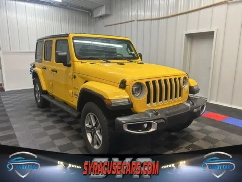 Yellow 2019 Jeep Wrangler Unlimited Sahara for sale in Syracuse, NY