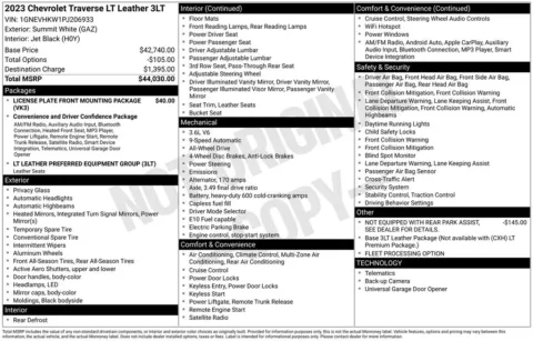 Photos of 2023 Chevrolet Traverse LT Leather for sale in Syracuse, NY at Candy Cars
