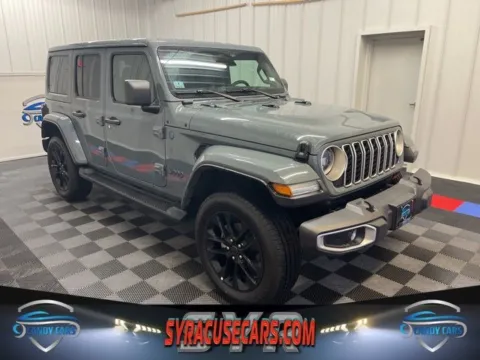 Gray 2025 Jeep Wrangler Sahara 4xe for sale in Syracuse, NY