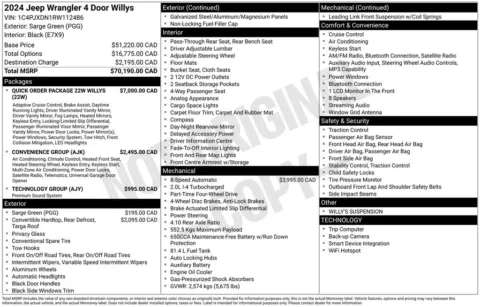 Photos of 2024 Jeep Wrangler Willys for sale in Syracuse, NY at Candy Cars