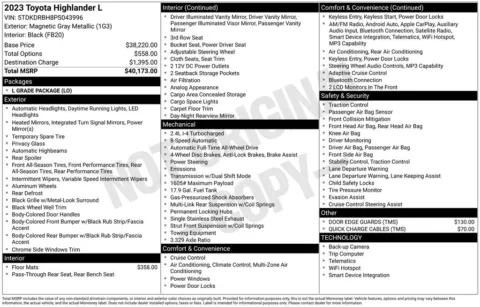 Photos of 2023 Toyota Highlander L for sale in Syracuse, NY at Candy Cars