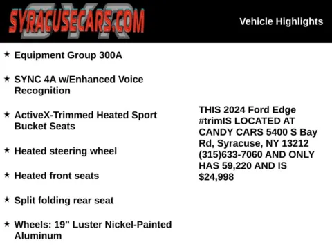 Another view of 2024 Ford Edge Titanium for sale in Syracuse, NY at Candy Cars
