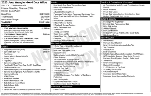 Photos of 2023 Jeep Wrangler Willys 4xe for sale in Syracuse, NY at Candy Cars