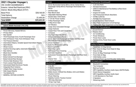 Photos of 2021 Chrysler Voyager L for sale in Syracuse, NY at Candy Cars