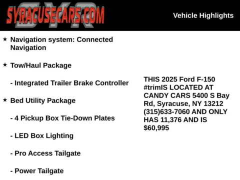 Another view of 2025 Ford F-150 Lariat for sale in Syracuse, NY at Candy Cars