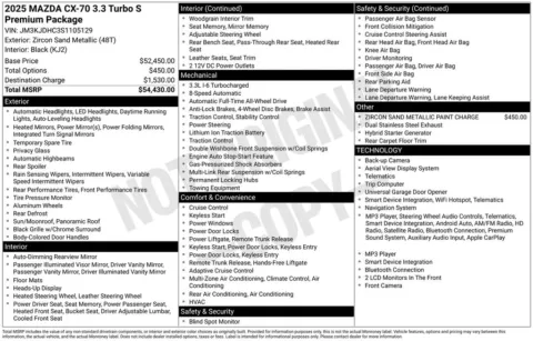 Photos of 2025 Mazda CX-70 3.3 Turbo S Premium for sale in Syracuse, NY at Candy Cars