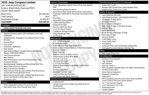 Photos of 2025 Jeep Compass Limited for sale in Syracuse, NY at Candy Cars