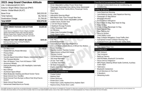 Photos of 2023 Jeep Grand Cherokee Altitude X for sale in Syracuse, NY at Candy Cars
