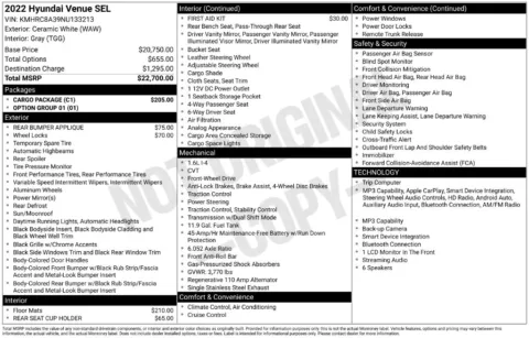 Photos of 2022 Hyundai Venue SEL for sale in Syracuse, NY at Candy Cars