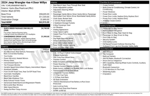 Photos of 2024 Jeep Wrangler Willys 4xe for sale in Syracuse, NY at Candy Cars