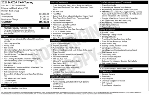 Photos of 2021 Mazda CX-9 Touring for sale in Syracuse, NY at Candy Cars