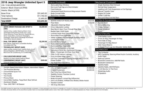 Photos of 2018 Jeep Wrangler Unlimited Sport S for sale in Syracuse, NY at Candy Cars