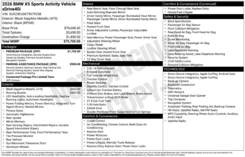 Photos of 2026 BMW X5 xDrive40i for sale in Syracuse, NY at Candy Cars