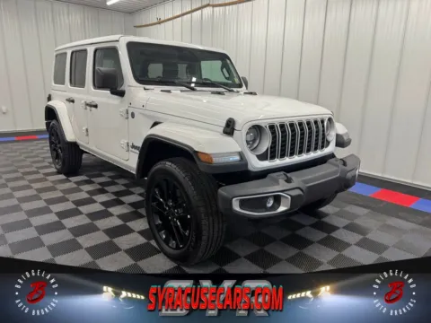 White 2025 Jeep Wrangler Sahara 4xe for sale in Bridgeport, NY