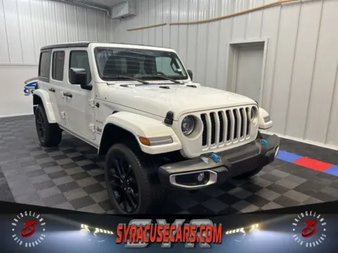 White 2023 Jeep Wrangler Sahara 4xe for sale in Bridgeport, NY