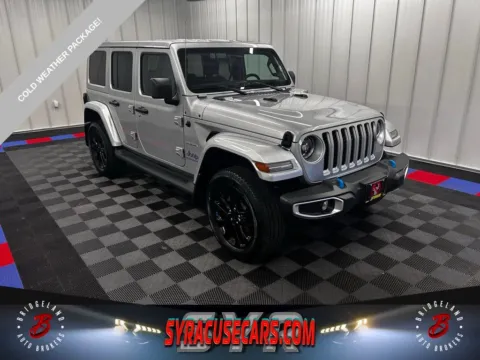 Silver 2023 Jeep Wrangler Sahara 4xe for sale in Bridgeport, NY