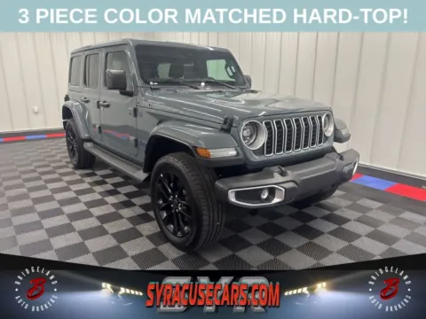 Gray 2025 Jeep Wrangler Sahara 4xe for sale in Bridgeport, NY