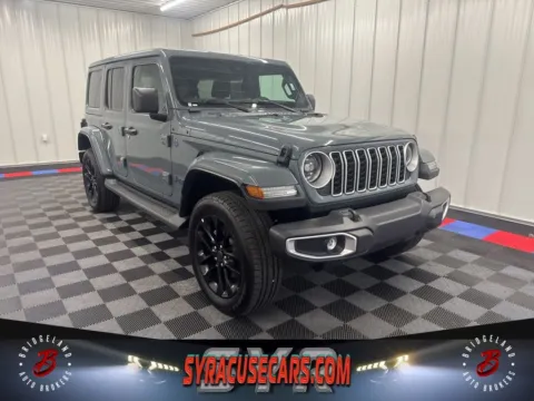 Gray 2025 Jeep Wrangler Sahara 4xe for sale in Bridgeport, NY