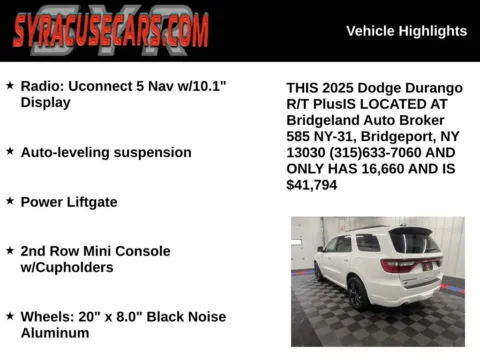 More photos of 2025 Dodge Durango R/T Plus at Bridgeland Auto Brokers, NY