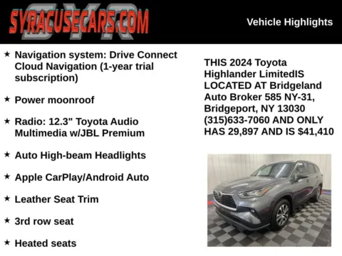More photos of 2024 Toyota Highlander Limited at Bridgeland Auto Brokers, NY