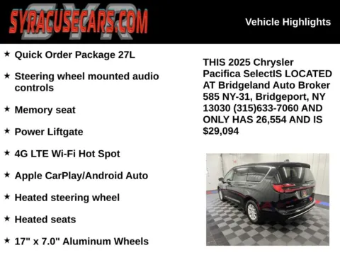 More photos of 2025 Chrysler Pacifica Select at Bridgeland Auto Brokers, NY