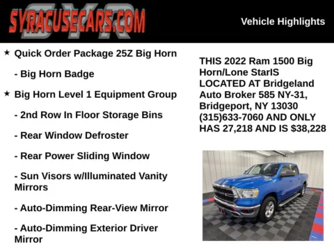 More photos of 2022 Ram 1500 Big Horn/Lone Star at Bridgeland Auto Brokers, NY