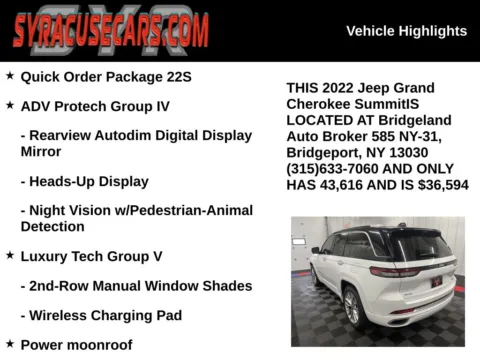 More photos of 2022 Jeep Grand Cherokee Summit at Bridgeland Auto Brokers, NY