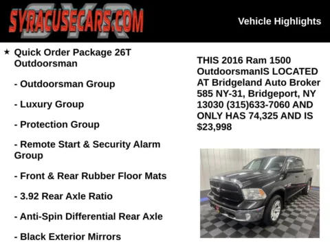 More photos of 2016 Ram 1500 Outdoorsman at Bridgeland Auto Brokers, NY