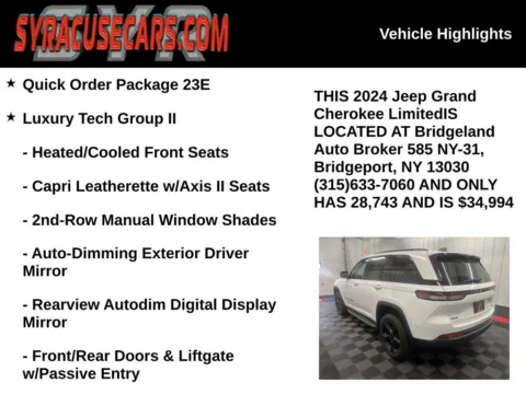 More photos of 2024 Jeep Grand Cherokee Limited at Bridgeland Auto Brokers, NY