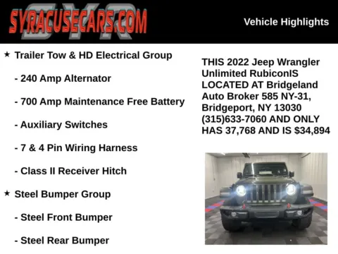 More photos of 2022 Jeep Wrangler Unlimited Rubicon at Bridgeland Auto Brokers, NY