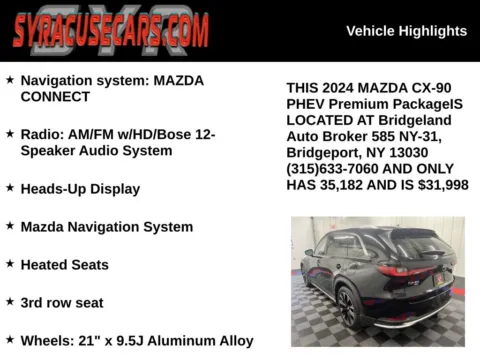 More photos of 2024 Mazda CX-90 PHEV Premium at Bridgeland Auto Brokers, NY