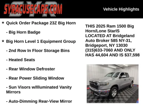 More photos of 2025 Ram 1500 Big Horn/Lone Star at Bridgeland Auto Brokers, NY