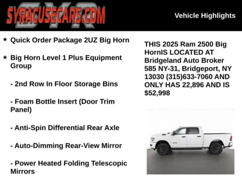 More photos of 2025 Ram 2500 Big Horn at Bridgeland Auto Brokers, NY