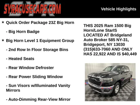 More photos of 2025 Ram 1500 Big Horn/Lone Star at Bridgeland Auto Brokers, NY