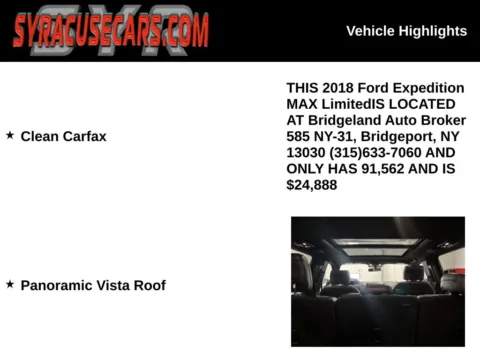 More photos of 2018 Ford Expedition Max Limited at Bridgeland Auto Brokers, NY