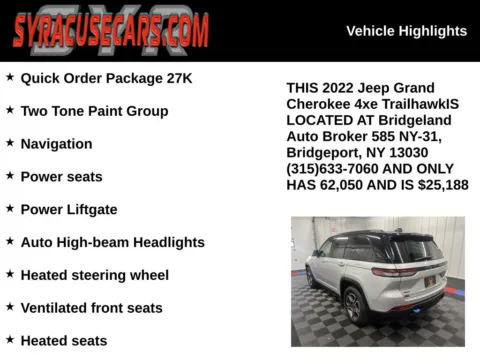 More photos of 2022 Jeep Grand Cherokee Trailhawk 4xe at Bridgeland Auto Brokers, NY