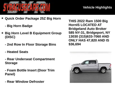 More photos of 2022 Ram 1500 Big Horn/Lone Star at Bridgeland Auto Brokers, NY