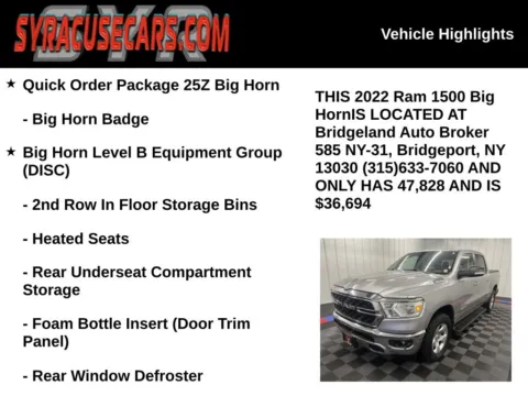 More photos of 2022 Ram 1500 Big Horn/Lone Star at Bridgeland Auto Brokers, NY