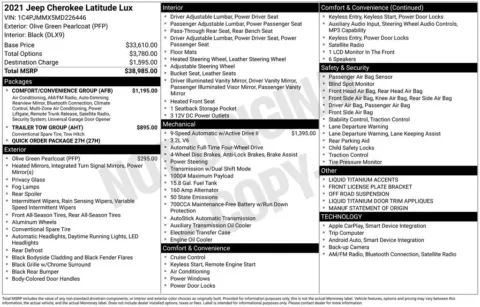 Photos of 2021 Jeep Cherokee Latitude Lux for sale in Bridgeport, NY at Bridgeland Auto Brokers