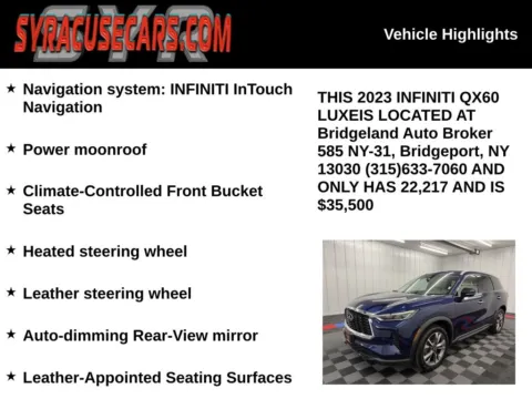 More photos of 2023 INFINITI QX60 LUXE at Bridgeland Auto Brokers, NY