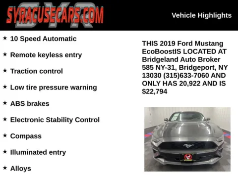 More photos of 2019 Ford Mustang EcoBoost at Bridgeland Auto Brokers, NY
