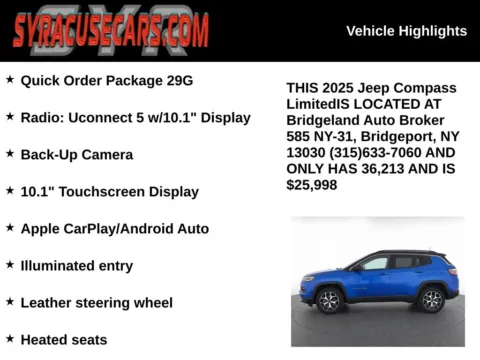More photos of 2025 Jeep Compass Limited at Bridgeland Auto Brokers, NY