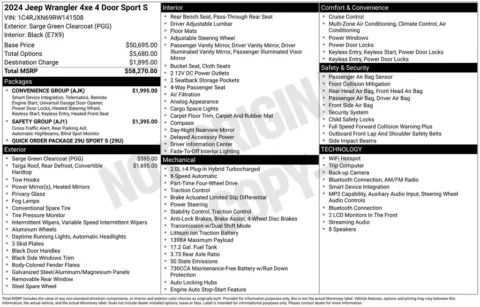 Photos of 2024 Jeep Wrangler Sport S 4xe for sale in Bridgeport, NY at Bridgeland Auto Brokers